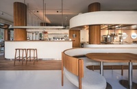Comptoir de vitrine de restaurant haut de gamme personnalisé pour présentation gastronomique
