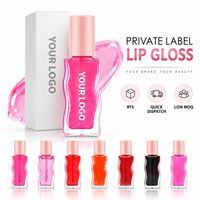 RTS 8ml Wave Glazen Fles Kleurveranderende Lip Olie Hydraterend Hoge Glans Lage MOQ 1st Groothandel Aangepast Logo