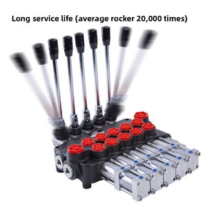 Distributeur hydraulique manuel multivoies à quatre voies, raccord 3/8 et 1/2, 315 bars, 20 GPM, 60 L/min - Product Image 2