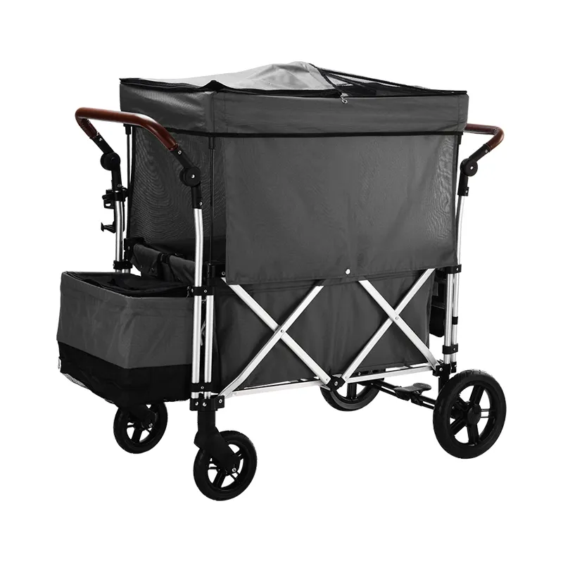 New Style 2 Seat Luxury Baby Stroller with Canopy and Rain Cover Folding Baby Stroller Wagon for Outdoor