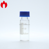 Botol kaca sekrup sampel bening bahan laboratorium 1.5ml dengan tutup plastik PP