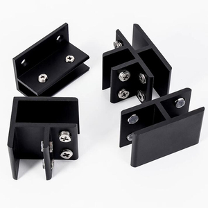 Clip en alliage d'aluminium noir en forme de L pour verre, support d'angle droit à 90 degrés pour carrelage, pince de fixation en acier inoxydable - Product Image 3