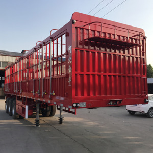 Hete Aanbieding 60 Ton Capaciteit Staalvrachttransport Aanhangwagen 3/4/5 Assen Zwaarbelastbaar Landingsgestel Hekwerk Vervoer Vee - Product Image 1