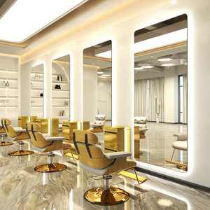 <span class=keywords><strong>Miroir</strong></span> de coiffure professionnel <span class=keywords><strong>grand</strong></span> et moderne à LED dimmable - Unilatéral pour salon de coiffure et barbier - Product Image 6