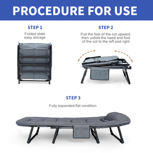 Mới Nâng Cấp Phong Cách Mềm Mại Nệm Khuyến Mãi Kim Loại Khung Duy Nhất Gấp Giường Cửa Giải Trí Gấp Giường - Product Image 4