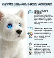 Peluche intelligente Westie Dog ChatGPT, activée par la voix, conversation quotidienne, yeux dynamiques et lumineux, accepte le service de personnalisation en usine