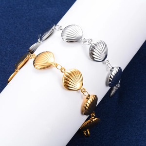 Bracelet Coquillage Mignon en Acier Inoxydable pour Femme et Fille, Chaîne de Main à Maillons Dorés, Bracelet de Cheville d'Été pour la Plage, Bijoux Métalliques, Cadeaux - Product Image 5