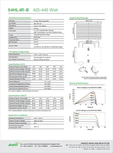 US Version Wholesale JKM425-445N-54HL4R N Type Mono Module Jinko Full Black Solar Panel