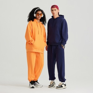 380 GSM sweat à capuche surdimensionné lourd unisexe grande taille Logo personnalisé automne solide - Product Image 3
