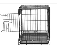 Cage pour chien à double porte avec cage pliable en métal noir/Cage pour chien à usage intensif de haute qualité