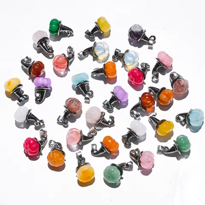 Colgante de Sombrero de Bruja de Amatista en Forma de Calabaza, Joyería de Brujería <span class=keywords><strong>con</strong></span> Piedras Preciosas de Fluorita, Cuarzo Rosa y Aventurina Roja para Halloween - Product Image 3