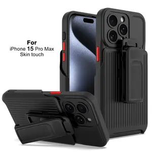 For IPhone 15 Pro Max Shockproof Armor Case 360 Rotating Back Clip Belt Kickstand Cover For IPhone 14 13 Pro Max Outdoor Case