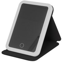 LED Silver Metal Cosmetic Mirror Light Foldable Vanity Table Smart HD Desktop Portable Handheld Personalized Dual Magnifying