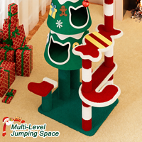 Arbre à chat de Noël personnalisé, tour multi-chats pour maison, griffoir en corde de sisal, double maison pour chat, décoration de Noël DIY, OEM ODM