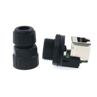 Connecteur RJ45 étanche M19 CAT6 8 broches, prise Ethernet industrielle circulaire femelle à montage sur panneau