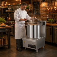 Kompor Induksi Max Eco-Cooking 8KW Komersial Stainless Steel, Panci Sup Besar untuk Restoran, Pabrik, Grosir
