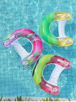 Fauteuil gonflable en forme de U à motif fruité, bouée de natation gonflable pour le plaisir aquatique estival