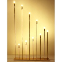 10 têtes stand maison chandelier métal or Table pièce maîtresse passerelle pilier lumière LED pour la décoration de scène de mariage