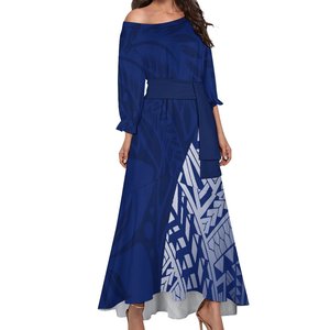 <span class=keywords><strong>Abbigliamento</strong></span> personalizzato donna nero Tapa <span class=keywords><strong>stile</strong></span> <span class=keywords><strong>Vintage</strong></span> abito lungo manica lanterna elegante monospalla abito sirena abiti Tapa - Product Image 2