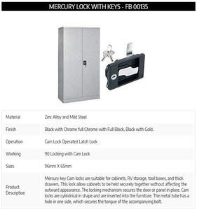 Cam khóa thủy ngân khóa với các phím an toàn và bền hệ thống khóa cho Tủ Ngăn Kéo Hộp Thư tủ khóa - Product Image 4