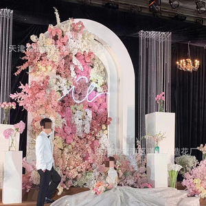 ซุ้มแต่งงานจินซี ดอกไม้ประดิษฐ์ ขนาด 30 ซม.-100 ซม. ฉากหลังดอกไม้ผ้าไหมสำหรับตกแต่งพิธีแต่งงาน - Product Image 1