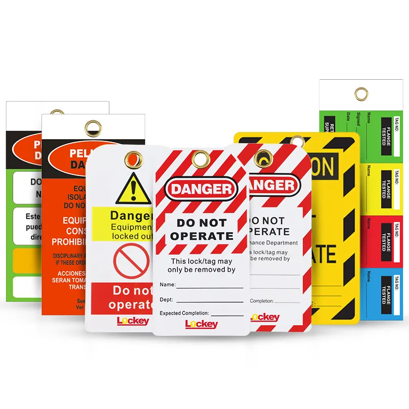 Produtos de etiqueta de PVC para equipamentos de bloqueio de dispositivos industriais perigosos