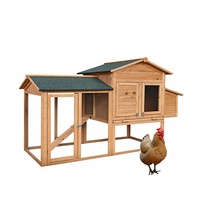 Poulailler en bois avec nid et design style villa A/B pour l'élevage extérieur des poules pondeuses - Livraison gratuite