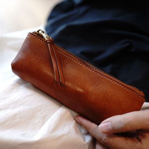 Nuevo Estuche para Lápices de Cuero Suave con Cierre Retro Wild Horse, Simple, de Gran Capacidad, para Almacenamiento de Lápices - Product Image 5