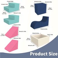 Ensemble de jeu modulaire 5 pièces en mousse souple pour enfants, canapé de jeu en velours côtelé, ensemble d'activités intérieures avec fosse à balles pour 4-6 ans