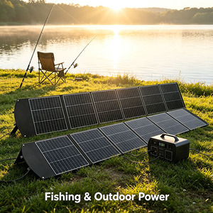 Chargeur solaire monocristallin pliable 400W, étanche, portable, pour le camping, les bateaux, les stations d'alimentation hors réseau - Product Image 6