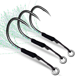 Top Right Fh060 RTS Single Assist Hook Single Fishing Assist Hook Saltwater Metal Jigging Assist Hooks