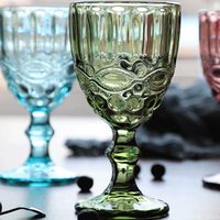 Vente chaude verres à vin colorés Vintage verrerie bouteille d'eau en verre tasse à bière Style européen mariage gobelet verre pour l'eau