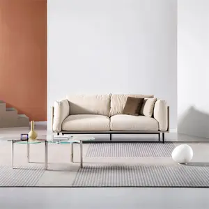 Sofa kain desain ruang gambar murah Modern pembagi Set mebel 1 Tempat duduk 2 kursi 3 kursi sofa mewah