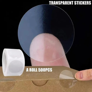 500Pcs/Roll Transparent Round Self-Adhesive Stickers Business Package Seal Labels <b>Scrapbooking</b> Cookie Bag Sealing Tag DIY Gifts - Product Image 2