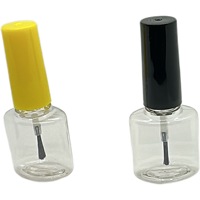 Bouteille en plastique PETG plate de 10 ml pour vernis à ongles en gel avec bouchon transparent, nouveau design, pinceau multifonctionnel CT CT215