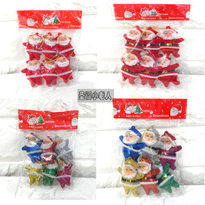 Mini décorations de Noël floquées rouges en plastique, faites à la main, avec paillettes dorées, 6 couleurs, pour sapin de Noël, vente directe usine - Product Image 1