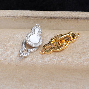 Hebilla de Plata 925 para Collar con Forma de Calabaza, Accesorios para Joyería de Perlas, Hebilla de Reparación Semiterminada, Hebilla de Concha, Conector de Colgante 5876 - Product Image 3