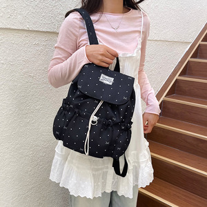 Sweet Polka Dot <b>Large</b> Capacity Backpack For Girls Niche Cute Student School Bag Versatile Daily Commute Rucksack - Product Image 3