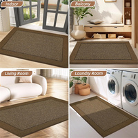 Indoor-Tufting-Fußmatte mit Schlingenflor 60x90 cm, Schmutzfangende, rutschfeste Eingangsmatte, waschbar, flaches Profil, Willkommensmatte