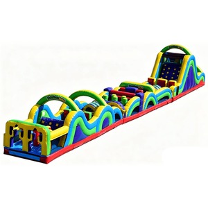 Castillo Inflable con Tobogán y Obstáculos con Temática Navideña Radical Run, Desafío de Carrera Inflable, Uso Comercial, PVC - Product Image 5