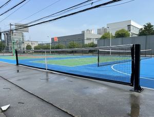 Poteau <span class=keywords><strong>de</strong></span> pickleball extérieur galvanisé personnalisable avec filet et équipement <span class=keywords><strong>de</strong></span> tennis mobile pour terrain complet, idéal pour l'entraînement toutes saisons - Product Image 2