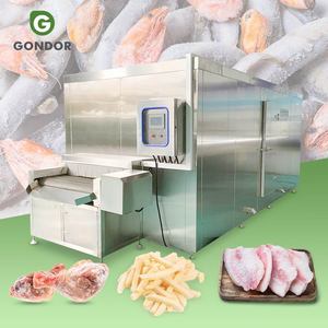 Congélateur tunnel IQF à lit fluidisé commercial pour viande de bœuf, légumes instantanés et bleuets, avec plaques de congélation - Product Image 1