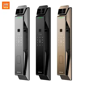 TYSH 3d Face Recognition Id Fingerprint Camera Viewer Card Key 7 Ways Unlock Built-in Doorbell Digital Tuya Smart Lock Door