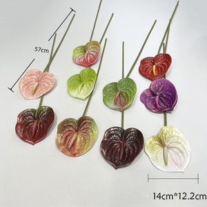 ดอกไม้พลาสติก 3 มิติ ขายดี ดอกอันธูเรียมยางนิ่มเทียม คุณภาพสูง สำหรับตกแต่งบ้าน - Product Image 2