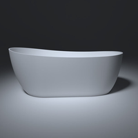Bañera de Hidromasaje Moderna de Piedra Artificial, Independiente, con Desagüe, para Exteriores, Profunda, para Uso en Hoteles y Baños