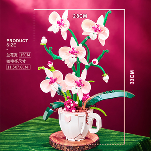 Juego de Bloques de Construcción de Flores, Planta en Maceta con Caja de Regalo, Juego de Ladrillos MOC, Juegos de Bricolaje para Niños, Juguetes Educativos para Niños DK3004-DK3036 - Product Image 3