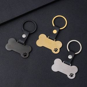 Blank Brushed Surface Hexagon Metal PU Leather Keychain for DIY Laser Logo UV Printing Photo Keyring Stainless Steel <b>Key</b> Chain - Product Image 4