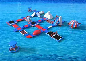Надувной плавающий аквапарк с индивидуальным дизайном, Надувное препятствие для водных спортивных игр