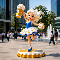 Sculptures d'art en résine personnalisées, durables, grandes figurines de dessins animés pour restaurants, boulangeries, cafés, décorations extérieures, vitrines de magasins