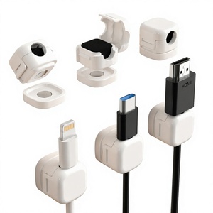 Clips magnétiques pour câbles, lot de 6, organisateurs de câbles détachables avec base adhésive pour la gestion des câbles sur le bureau et en cuisine - Product Image 4